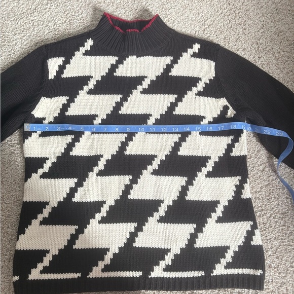 Vintage Emma James Black and White Zigzag Sweater large houndstooth NWT MEDIUM - Picture 7 of 9